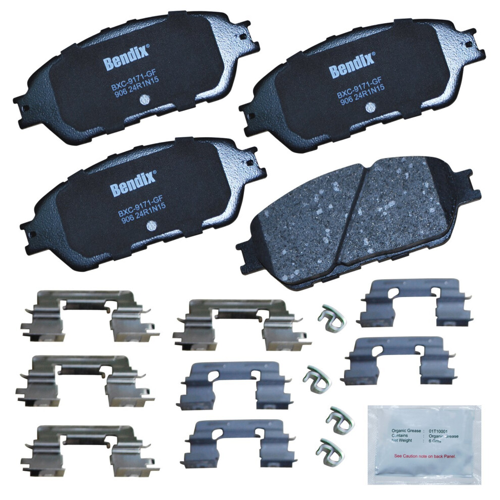 Bendix Priority1 Cfc906 Ceramic Front Brake Pads For Lexus Es300 2003-2002 Es330 2006-2004 Toyota Avalon 2007-2005 Camry 2006-2005 Sienna 2010-200 887243212977