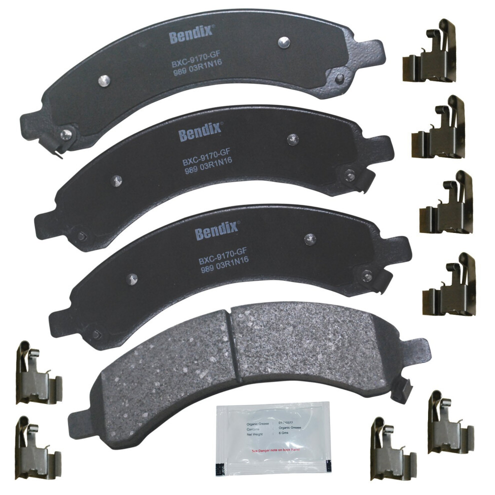 Bendix Priority1 Cfc989 Ceramic Rear Brake Pads For Chevrolet Express 3500 2008-2003 Gmc Savana 3500 2008-2003 887243240499