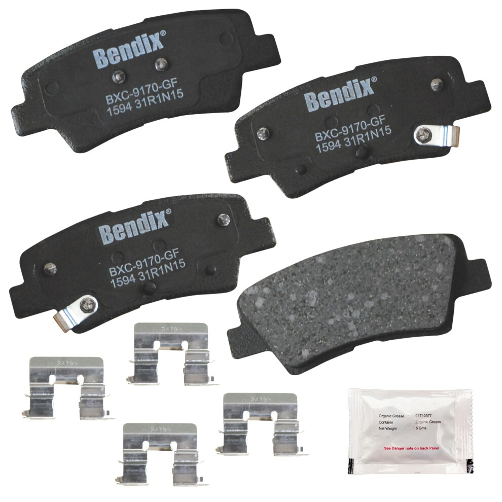 Bendix Priority1 Cfc1594 Ceramic Rear Brake Pads For Select Models Hyundai Elantra Gt Sonata Veloster Kia Cadenza Forte Forte5 Forte Koup Soul 887243215725