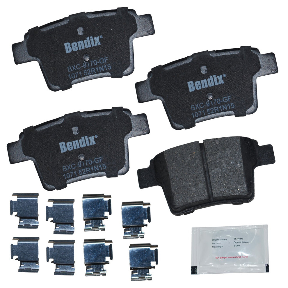 Bendix Priority1 Cfc1071 Ceramic Rear Brake Pads For Select Models Ford Five Hundred Freestyle Mondeo Taurus Taurus X Jaguar X-Type Mercury Mont 887243240642