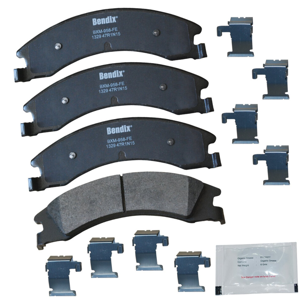 Bendix Priority1 Cfm1329 Semi-Metallic Rear Brake Pads For Select Models Ford E-150 E-150 Econoline E-250 E-350 Super Duty E-450 Econoline Van Wa 887243240703