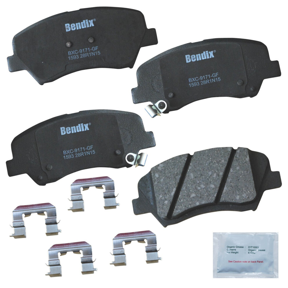 Bendix Priority1 Cfc1593 Ceramic Front Brake Pads For Dodge Attitude 2017-2012 Hyundai Accent 2017-2012 Kia Rio 2017-2012 887243215718