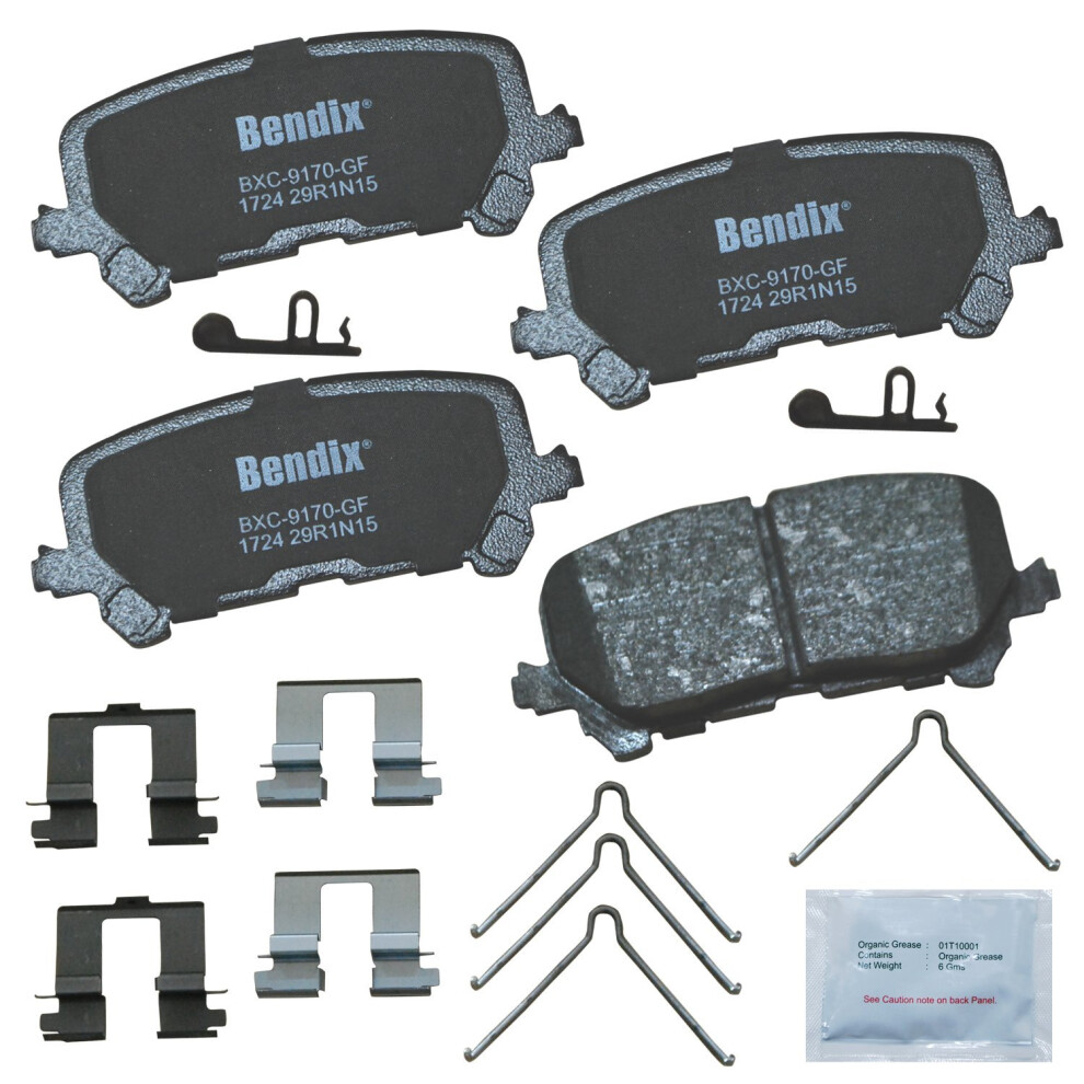 Bendix Priority1 Cfc1724 Ceramic Rear Brake Pads For Acura Mdx 2016-2014 Honda Passport 2023-2019 Pilot 2022-2016 Ridgeline 2023-2017 887243216340