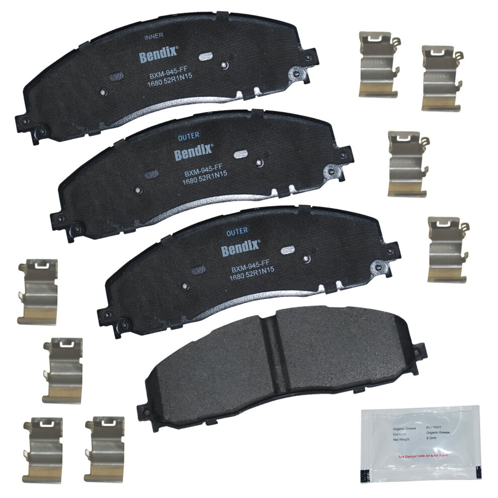 Bendix Priority1 Cfm1680 Semi-Metallic Front Brake Pads For Ford F-250 Super Duty 2022-2013 F-250 Super Duty 2024 F-350 2016-2013 F-350 Super Duty 887243240765