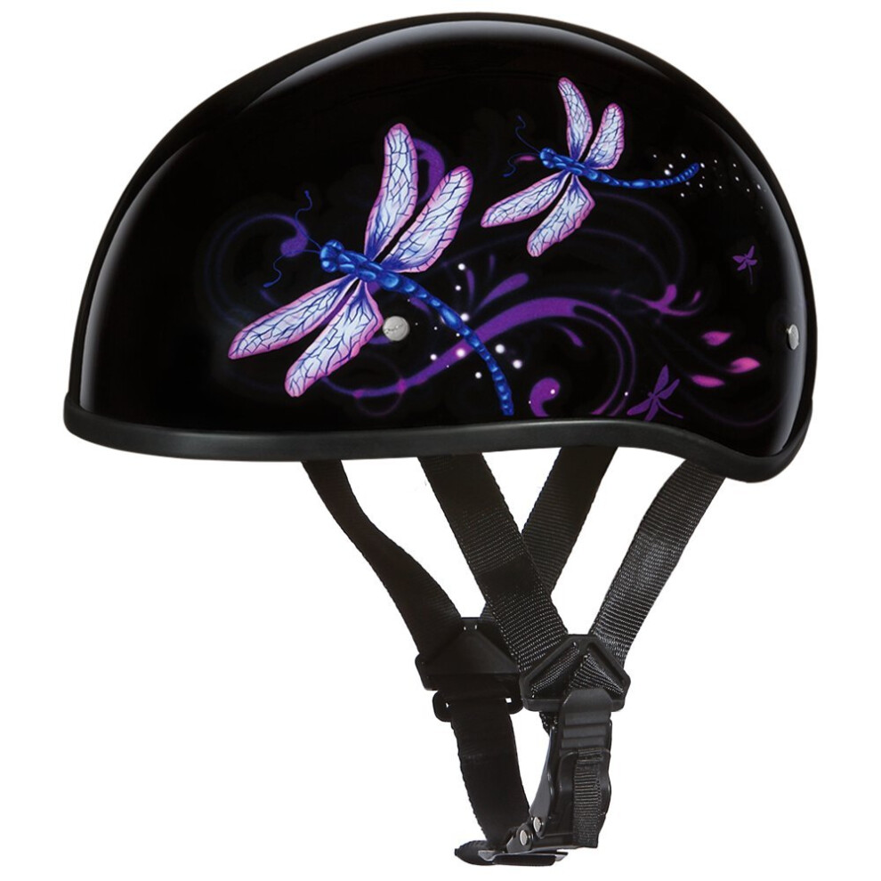 Daytona Helmets Motorcycle Half Helmet Skull Cap- Dragonfly 100% Dot Approved 692278197447