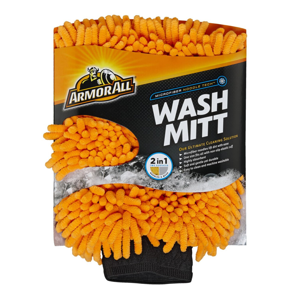 Armor All Microfiber Car Wash Mitt By Armor All Noodle Tech Car Wash Glove For Clean Cars Trucks Motorcycles 1 Each 070612176165