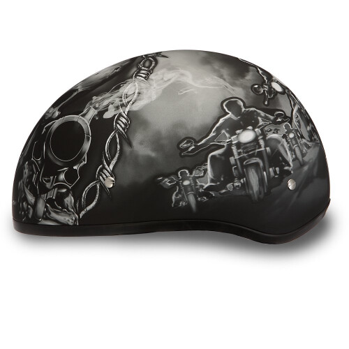 Daytona HELMETS Motorcycle Half Helmet Skull Cap- Guns 100% DOT Approved 2