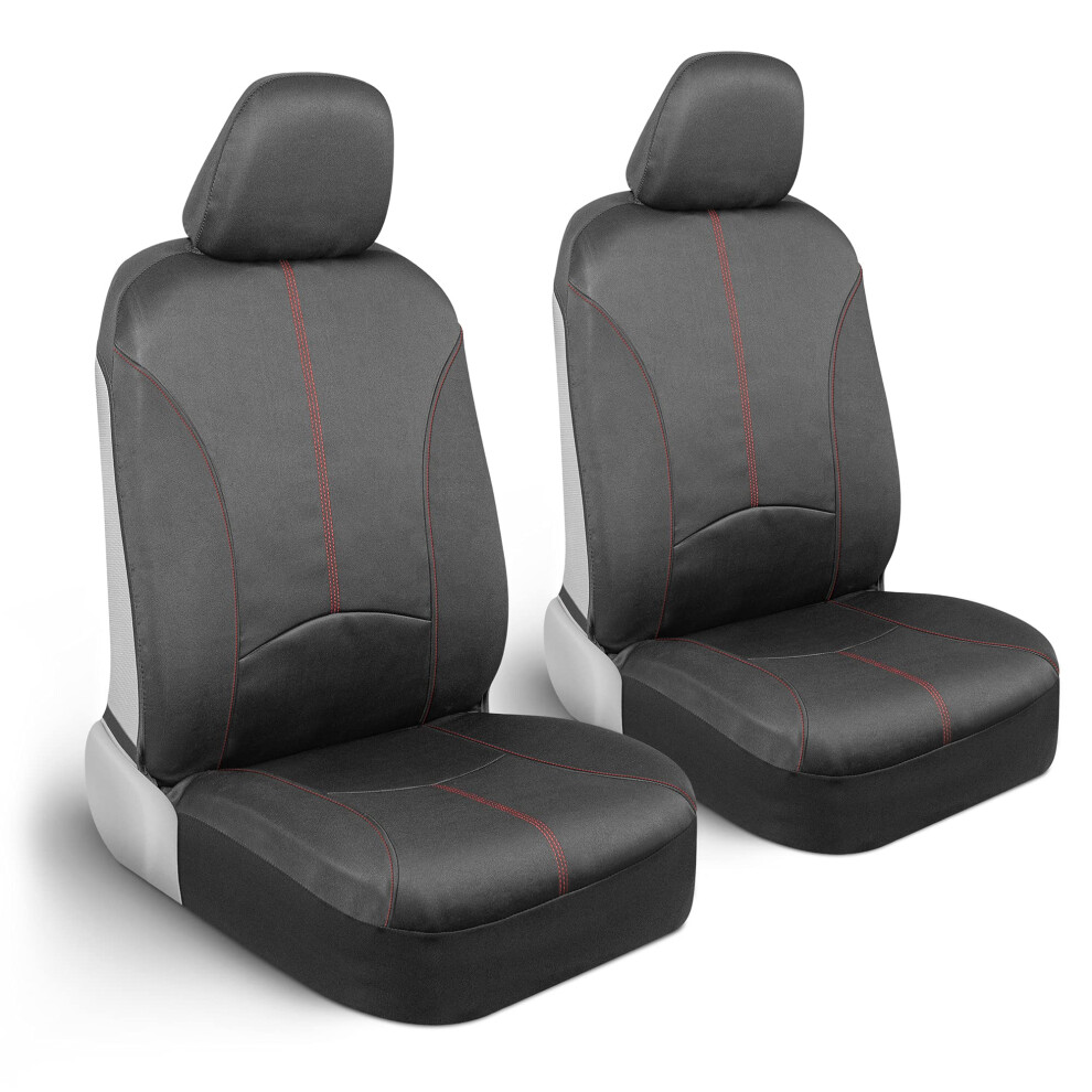 Motor Trend Spillguard Waterproof Car Seat Covers For Front Seats Stitching - Durable Neoprene Car Seat Protectors Easy To Install Interior Cov Red 826942659720