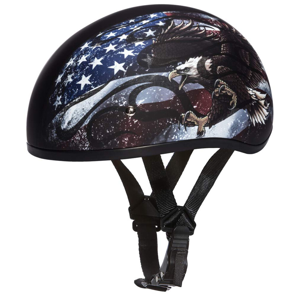 Daytona Helmets Motorcycle Half Helmet Skull Cap- Usa 100% Dot Approved 811673030108