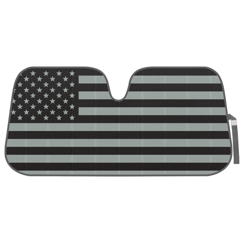 Bdk Usa 4Th Of July American Flag Curved Accordion Sun Visor For Car Windshield Cover - Truck Window Shades Car Flag & Sun Visor For Truck Winds Black 826942137266