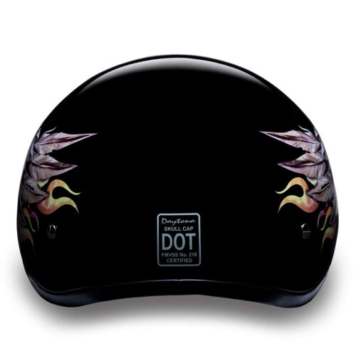 Daytona HELMETS Motorcycle Half Helmet Skull Cap- Skull Wings 100% DOT Approved 2