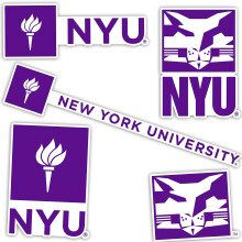 Adesivo da Universidade de Nova Iorque NYU Violets Vinil para Laptop Garrafa Carro T2