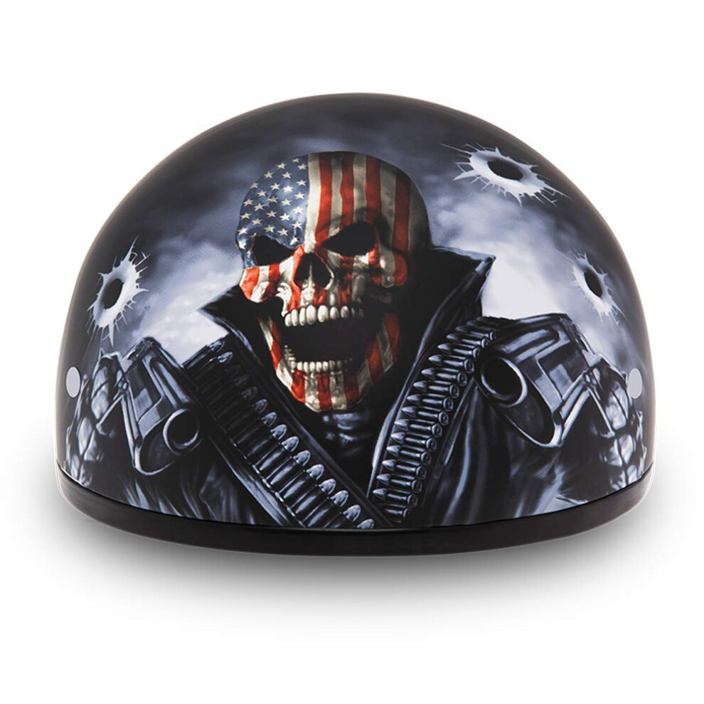 Daytona HELMETS Motorcycle Half Helmet Skull Cap- Come Get 'Em 100% DOT Approved-image-OPC-PGC2FVD-NEW