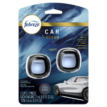 Febreze Zaciski do odświeżacza powietrza eliminujące nieprzyjemny zapach powietrza w samochodzie Ocean 2 szt