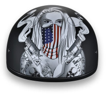 Daytona Helmets Half Skull Cap -moottoripyφrδkypδrδ  DOT-hyvδksytty [Make 'Em Pay] [2XL]