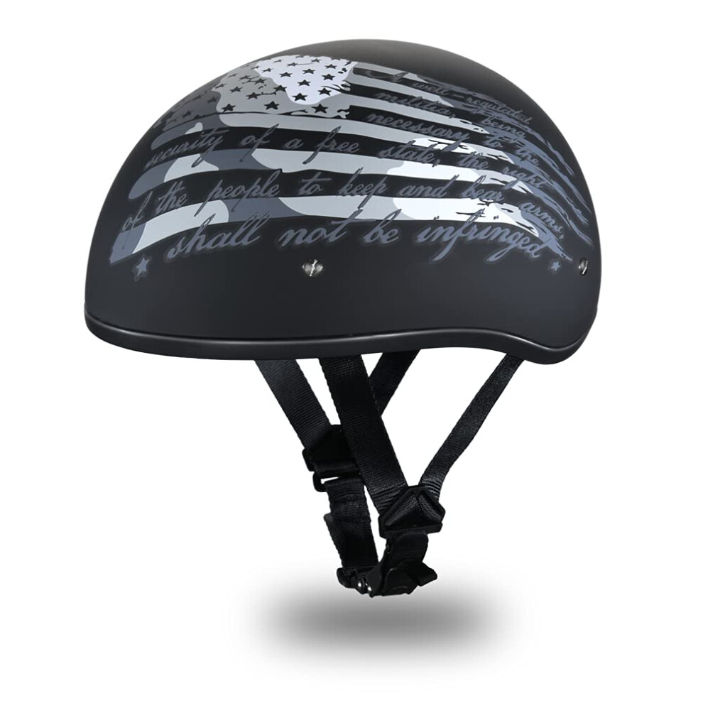 Daytona Helmets Half Skull Cap Motorcycle Helmet - Dot Approved [2Nd Amendment] [S] 811673031938