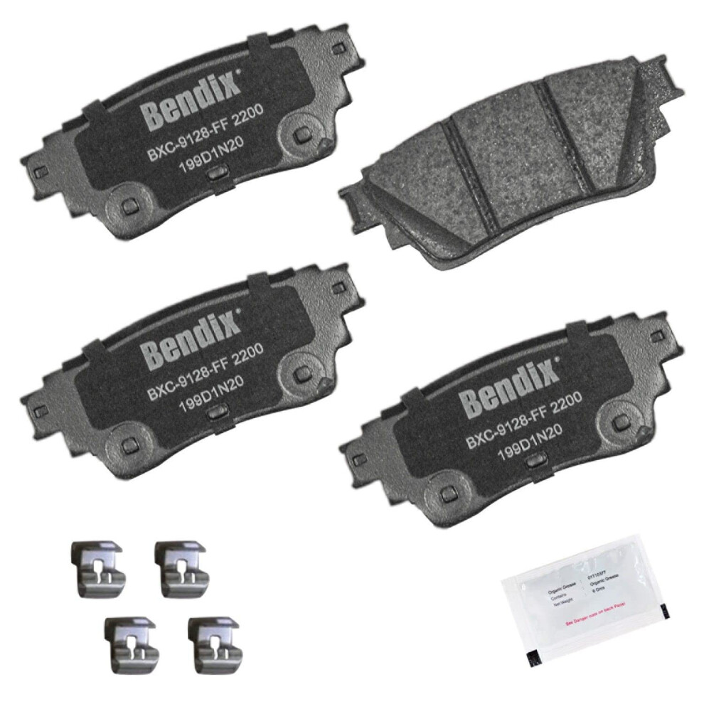 Bendix Priority1 Cfc2200 Ceramic Rear Brake Pads For Infiniti Qx60 2023-2022 Mitsubishi Outlander 2023-2022 Nissan Altima 2024-2019 Kicks 2024-2021 887243377744
