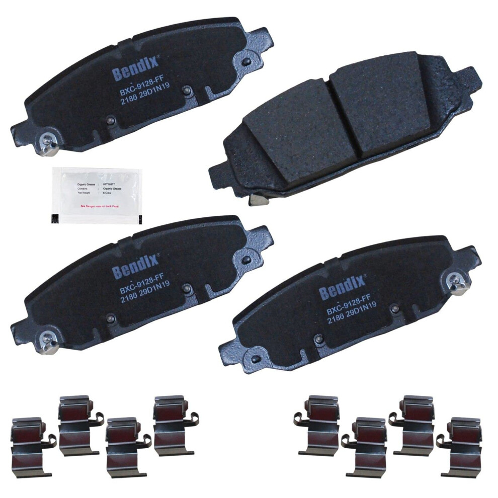 Bendix Priority1 Cfc2186 Ceramic Rear Brake Pads For Jeep Wrangler 2024-2018 887243345293