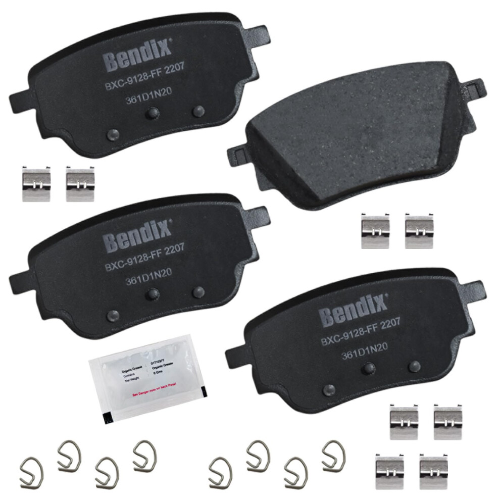 Bendix Priority1 Cfc2207 Ceramic Rear Brake Pads For Mercedes-Benz A200 2020 A220 2021-2019 Cla200 2020-2019 Cla250 2021-2020 887243385145