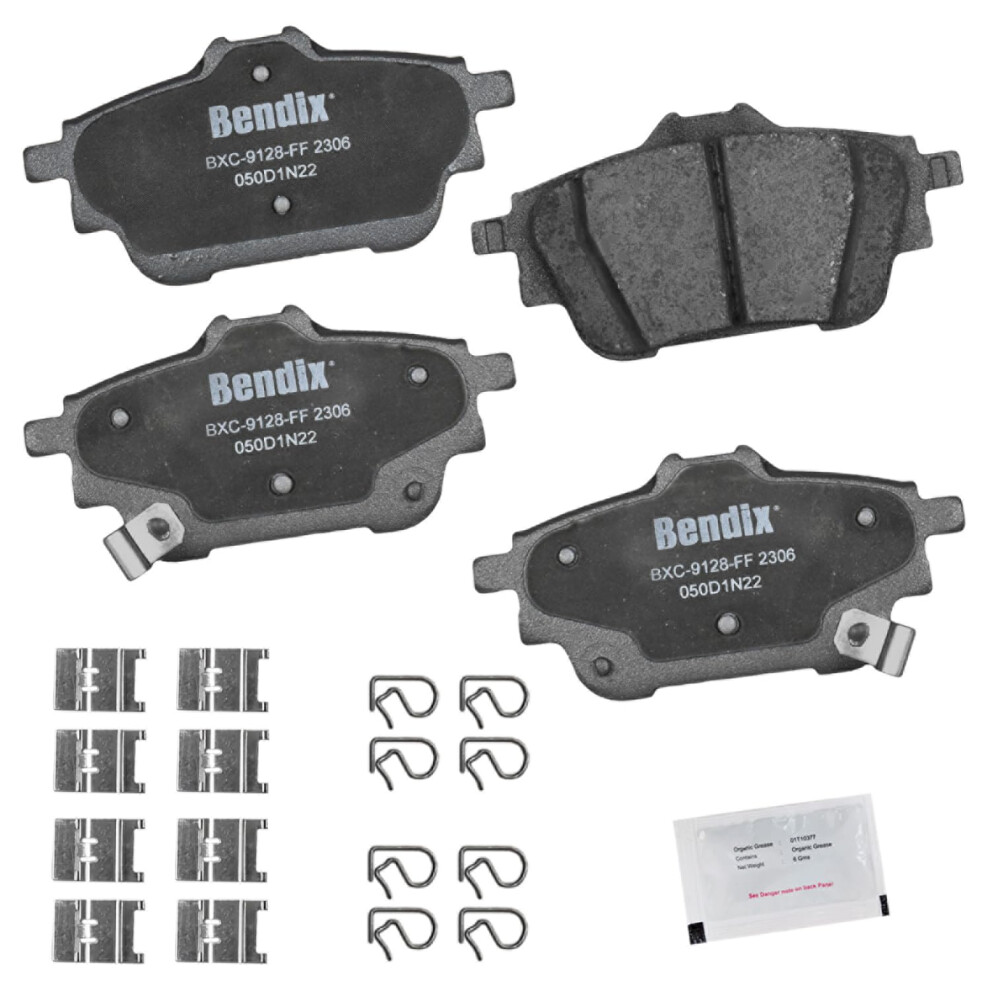 Bendix Priority1 Cfc2306 Ceramic Rear Brake Pads For Nissan Sentra 2023-2020 887243290142