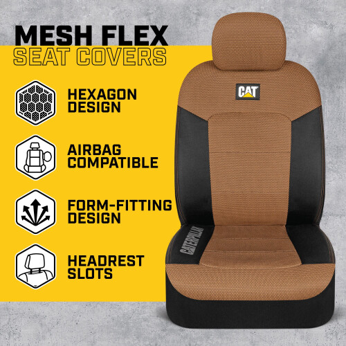 CAT Capa de Assento Automóvel Cat MeshFlex para Carros e SUVs (Conjunto de 2) - Bege 1