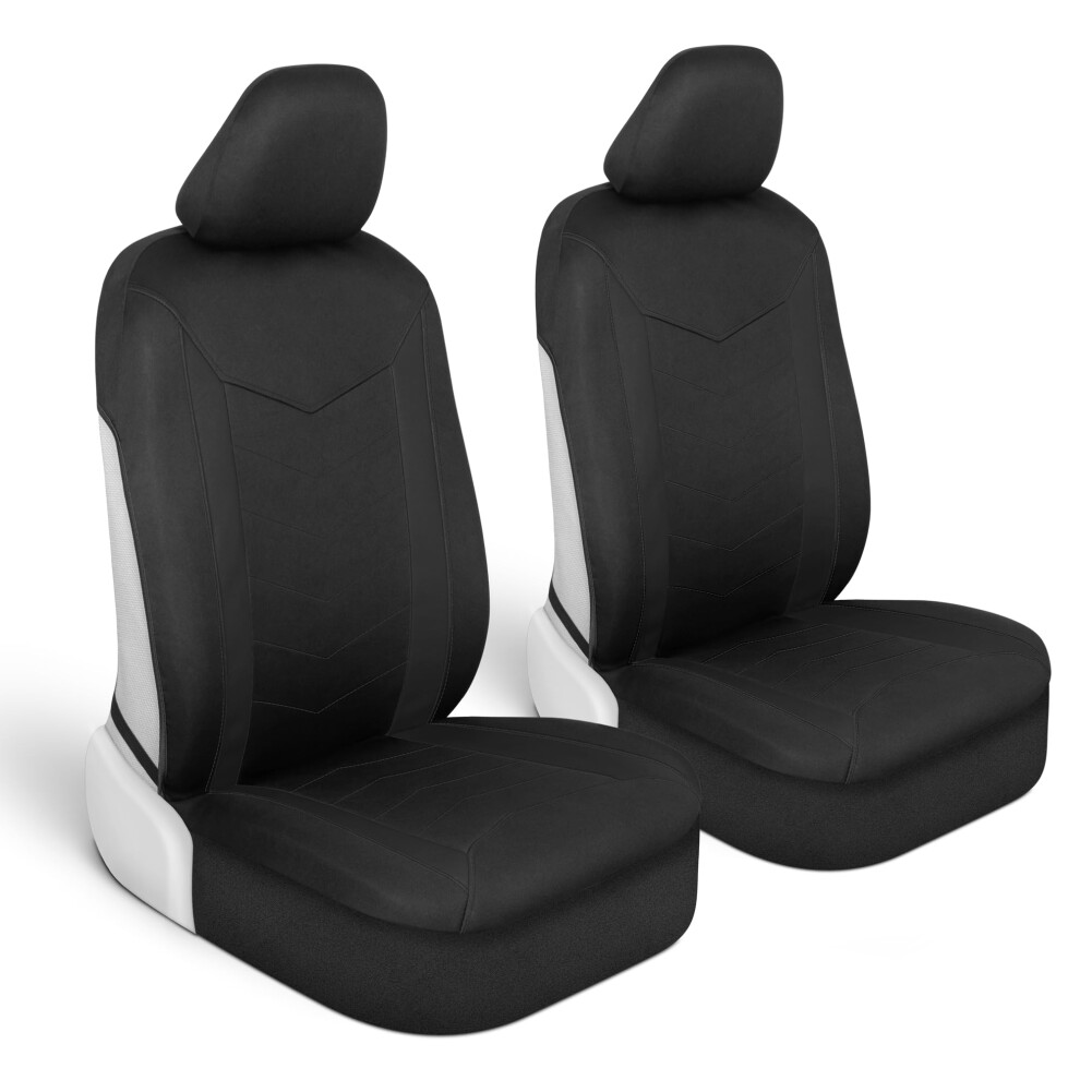 Motor Trend Spillguard 2 Seat Covers For Cars & Seat Covers For Trucks - Neoprene Lining Waterproof Car Seat Covers Front Seats Only - Suv Seat Black 826942162657
