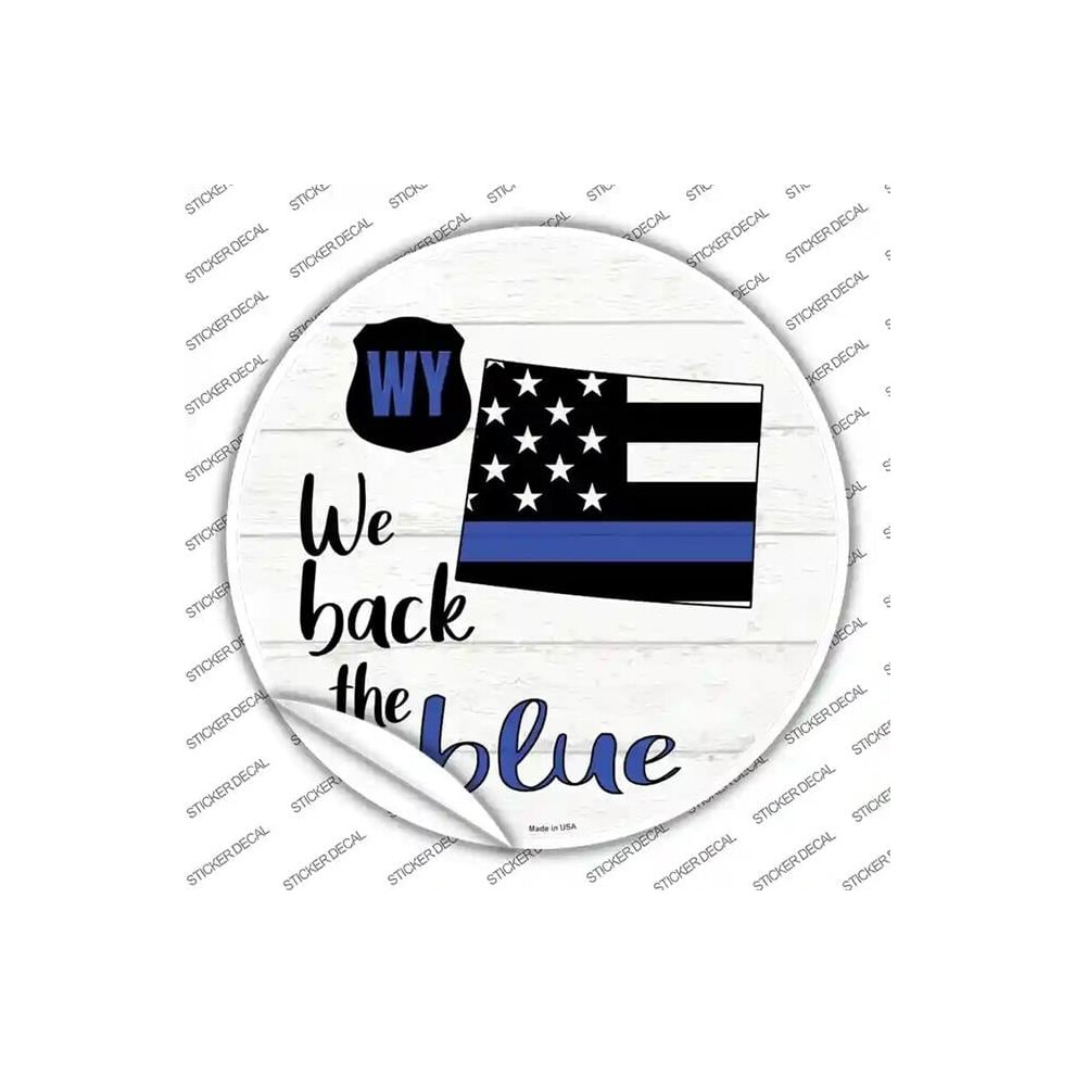 Smart Blonde C-1279S-L Wyoming Back The Novelty Circle Sticker Decal - Large Blue 792636440267
