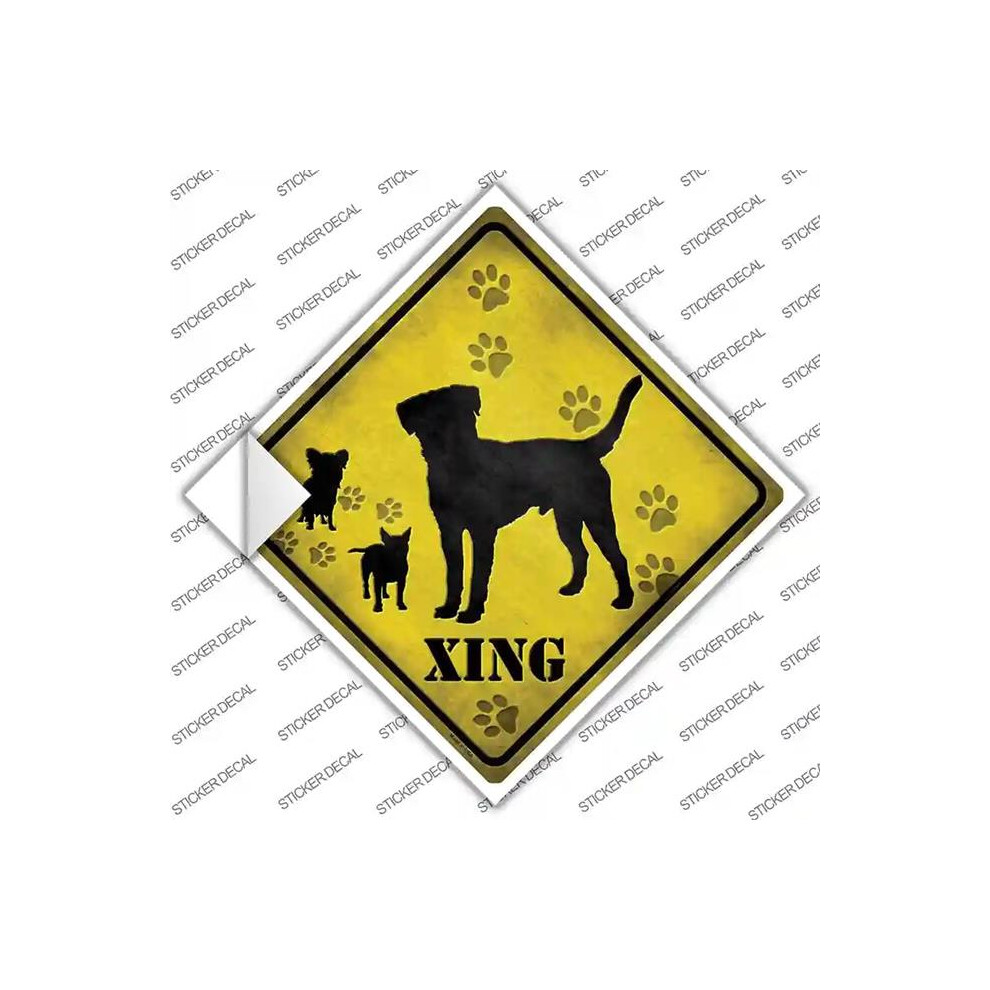 Smart Blonde Cx-062S-S Dogs Xing Novelty Diamond Sticker Decal - Small 792636443039