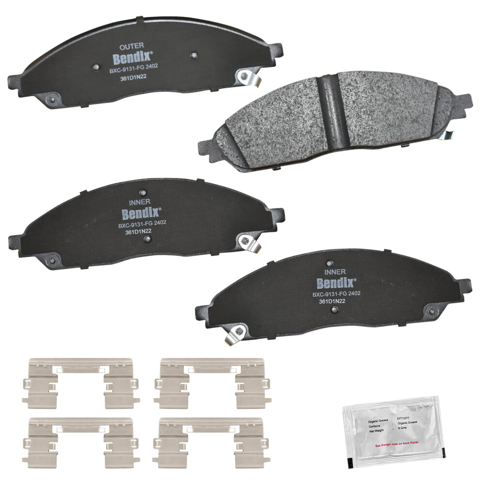 Bendix Priority1 Cfc2402 Ceramic Front Brake Pads For Chrysler Pacifica 2024-2020 Jeep Grand Cherokee 2024-2023 Grand Cherokee L 2024-2022 887243419284