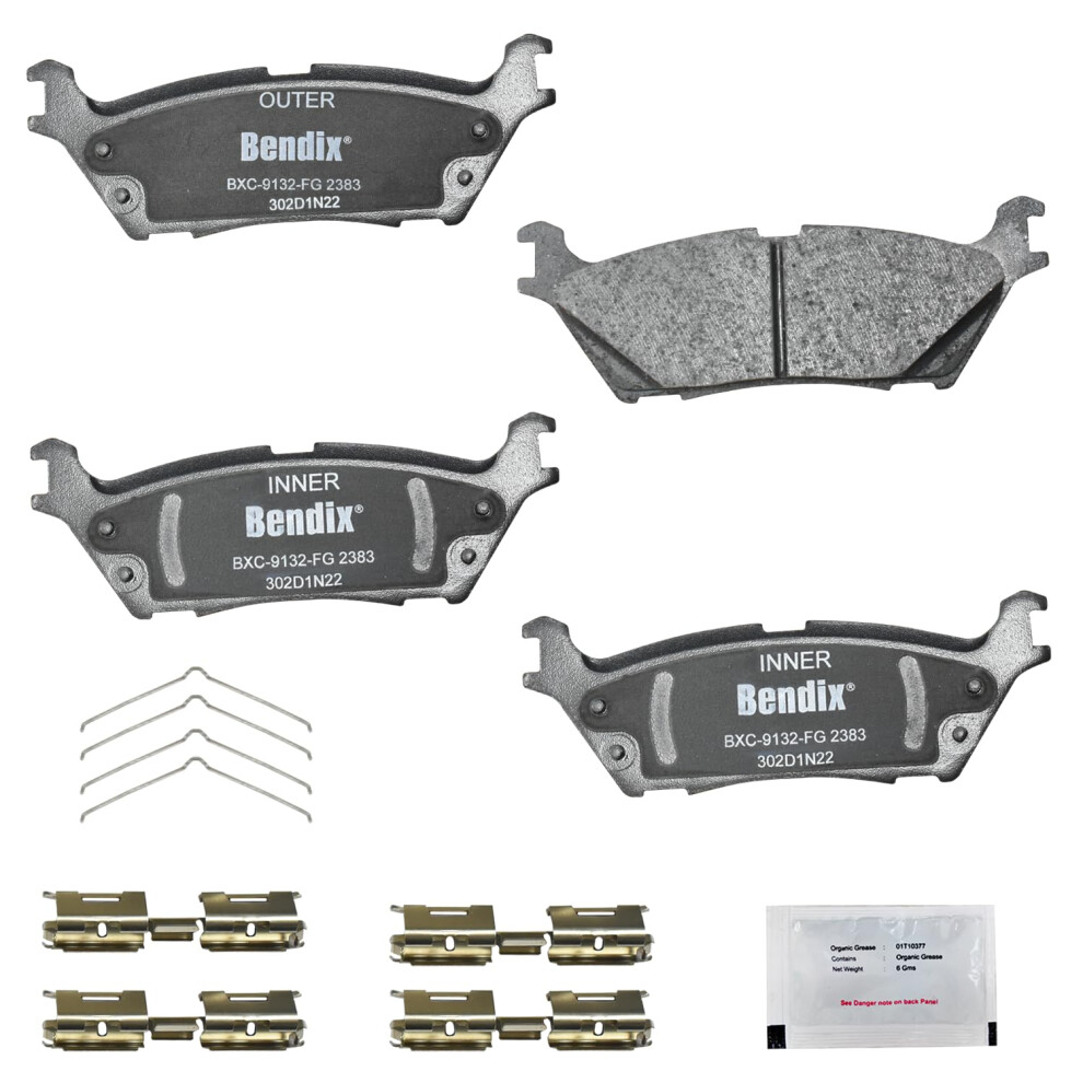 Bendix Priority1 Cfc2383 Ceramic Rear Brake Pads For Ford Expedition 2024-2023 F-150 2023-2021 F-150 Lightning 2022 Lincoln Navigator 2024-2023 887243419123