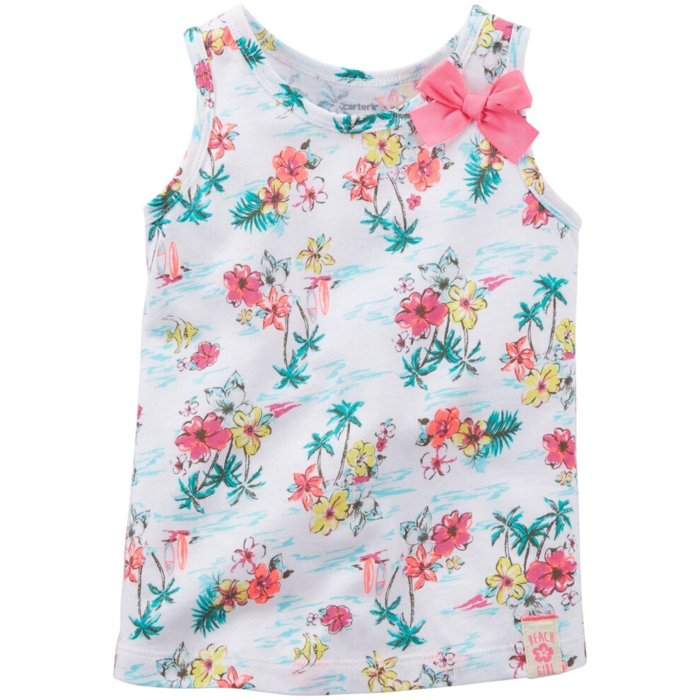 Carter's Baby Girls' Flower Print Tank (Baby) Vcebarevn 12 Mescu-image