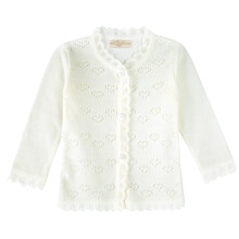 Lilax Baby Girls' Little Hearts -neulottu neuletakki (6 kuukauden kerma)