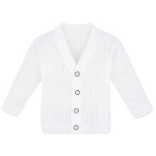 Lilax Baby Boy Kabelgebreide Basic Gebreide Cardigan Trui 3-6 Maanden Wit