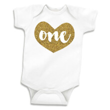 Bump and Beyond Designs Oblecen pro holcicky k prvnm narozeninm pro rok star  jedna zlat koile se trpytivm srdcem (1218 mescu)