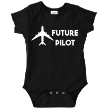 Future Pilot Funny Baby Bodysuit Sp?dbarn (sort 6 m?neder)