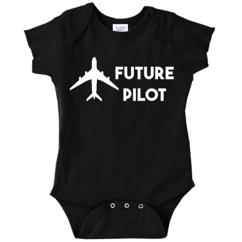 Future Pilot Funny Baby Bodysuit Sp?dbarn (sort 6 m?neder)