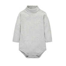CuteOn Baby Drenge Piger Ensfarvet Basic Turtleneck Bomuld Bodysuit Jumpsuit Gr? 6 M?neder