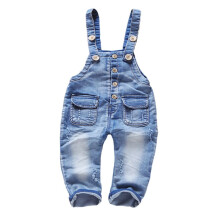 KIDSCOOL SPACE Baby & Little Boys/Girls Denim Overalls Jean Workwear Light Blue 18-24 Months