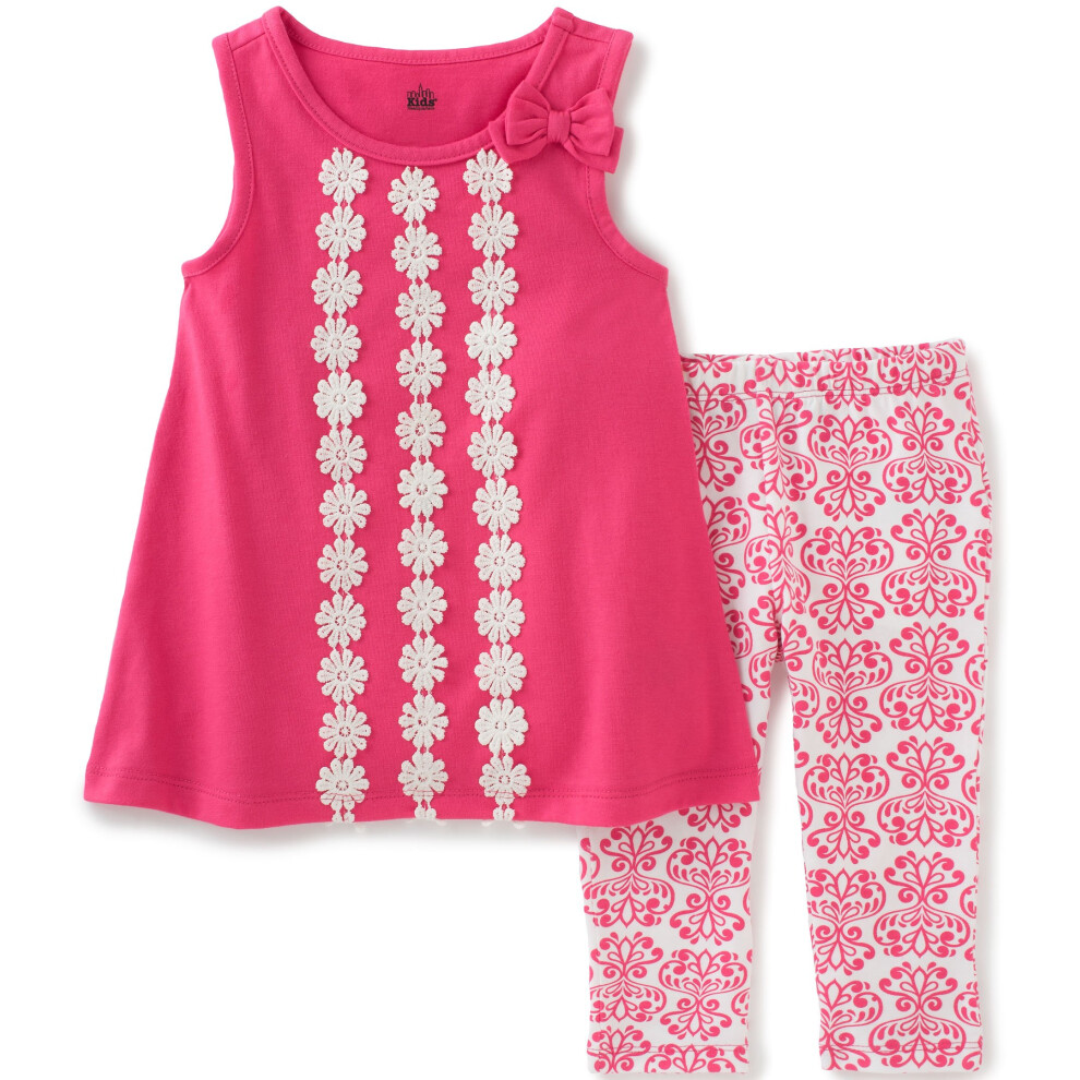 Ensemble 2 pi  ces pantalon et tunique imprim  s pour b  b   fille Kids Headquarters, rose, 12 mois
