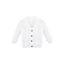 Lilax Baby Jongens Basic Lange Mouw V-hals Klassiek Gebreid Vest Trui (Wit 3-6 Maanden)