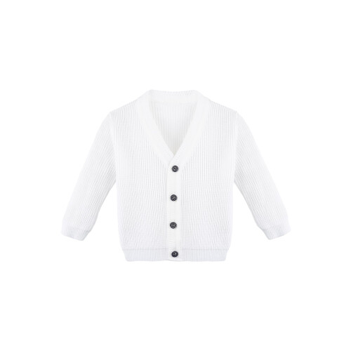 Lilax Baby Jungen Basic Langarm V-Ausschnitt Klassischer Strick Cardigan Pullover (Wei    3-6 Monate)