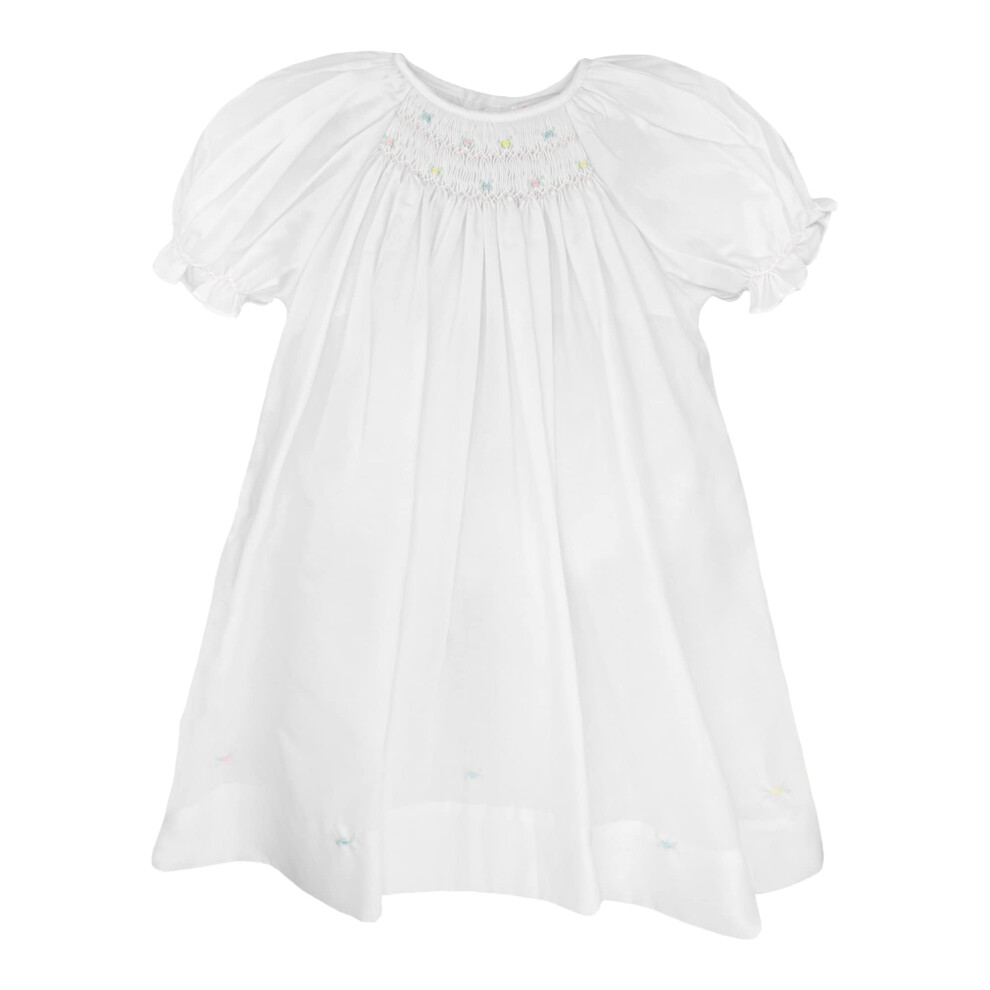 Robe de jour pour b  b   fille Petit Ami avec ourlet brod  , blanche pour pr  matur  s
