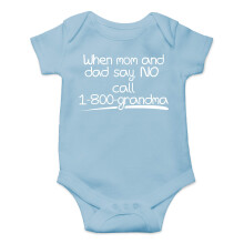 Når mor og far siger ingen opkald 1800 bedstemor - sjove baby essentials bodysuit - nyfødt pige outfit (nyfødt lyseblå)