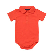 Teach Leanbh Meninos Body Polo Algodão Cores Sólidas 3-24 Meses (Laranja, 6 Meses)