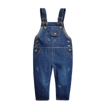 KIDSCOOL SPACE Snap Leg/Crotch Mettal Buttons Reipped Denim Overalls Blue 2-3 Years