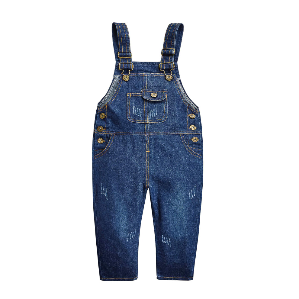 Salopette en jean bleu     boutons pression et entrejambe KIDSCOOL SPACE, taille 2-3 ans