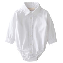 MOMOLAND Tutina a quadri per neonati, in tessuto a camicia, con bottoni, a maniche lunghe, blu navy (bianco 9-12 mesi)