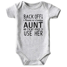Azzwnee Crazy Aunt Baby Boy Clothes Unisex Divertente Tutina per Neonata Grigio 3-6 mesi