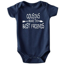 Azzwnee Cousin Friend - Tutina unisex divertente per neonato, da 0 a 3 mesi (blu navy 3-6 mesi)