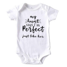 Azzwnee Like Aunt Perfect Oblecen pro chlapecka Unisex Funny Baby Girl Body pro miminko bl 0-3 mesce